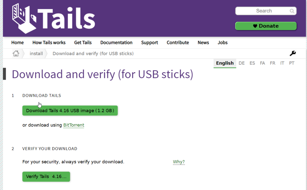 Tails Operating system for dark web